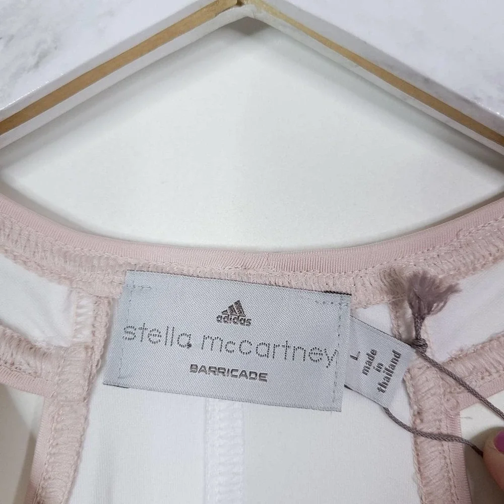 ADIDAS x STELLA McCARTNEY Barricade Tennis Athletic Tank Top Salmon White NWT L - Picture 5 of 12